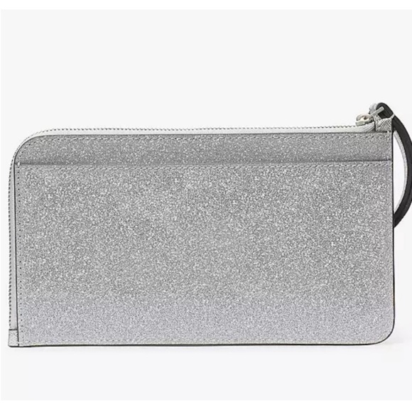 kate spade Silver Glitter L-Zip Wristlet - Picture 2 of 10